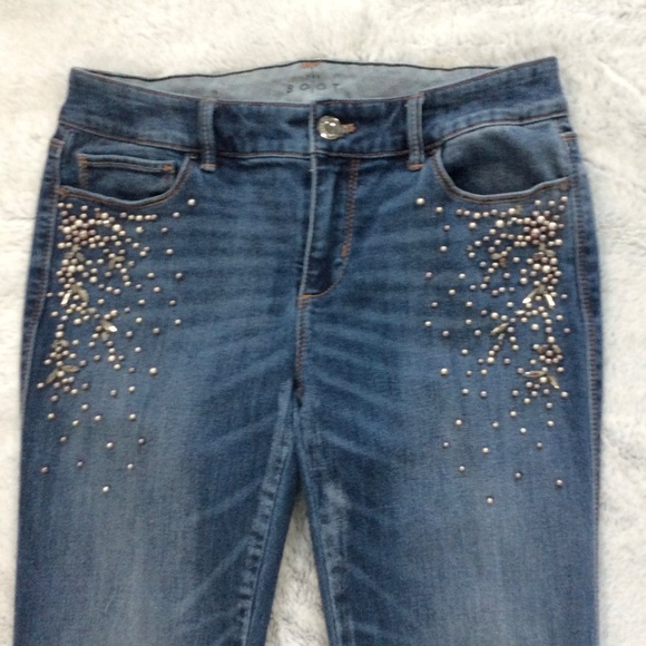 White House Black Market Bootcut Denim Jeans with Embellishments - Picture 2 of 10